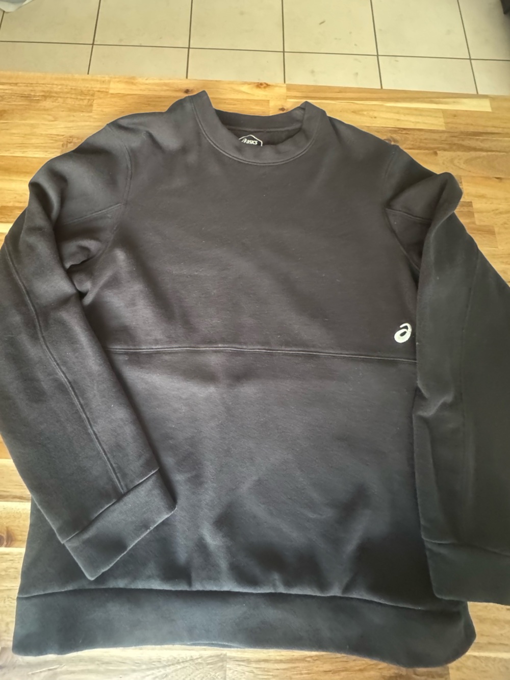 Asics Black Crewneck Sweatshirt with White Logo women’s size medium